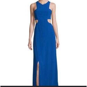 Halston Heritage Royal Blue Cutout Maxi Dress
